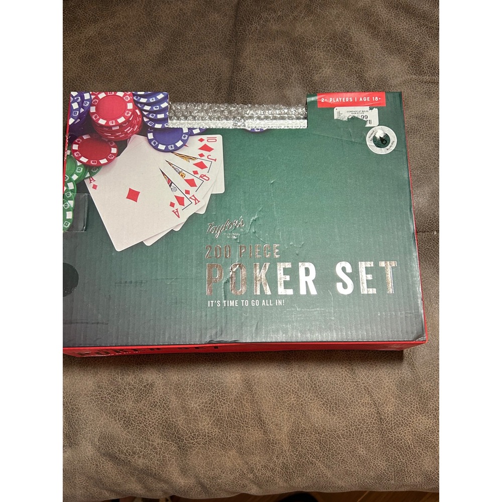 Taylors Traditional Games 200 Piece Poker‎ Set Aluminum Case BCG Cards Dice